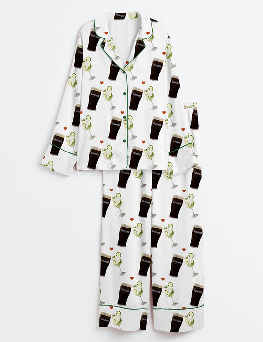 Women’s Hugo Spritz To My Guinness Long Sleeve Satin Pajama Set