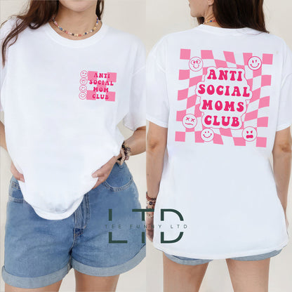 Anti Social Moms Club Shirt, Mama Sweatshirt, Printed Front and Back, Mothers Day Gift for Her, Antisocial Mom Sweatshirt, Mom Gifts