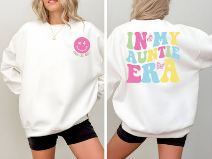 Aunt Era Shirt, Eras Sweatshirt, In My Auntie Era Shirt, Oversized Aunt Shirt, Retro Aunt Sweatshirt, Baby Announcement for Aunt, Funny Aunt