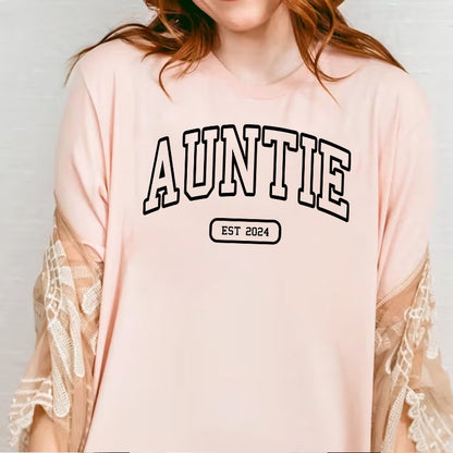 Auntie Est 2024 Sweatshirt, Custom Aunt Sweater, Gift for Aunt, Pregnancy Announcement, Cool Aunt Hoodie, Sister Gift, Aunt Mother's Day