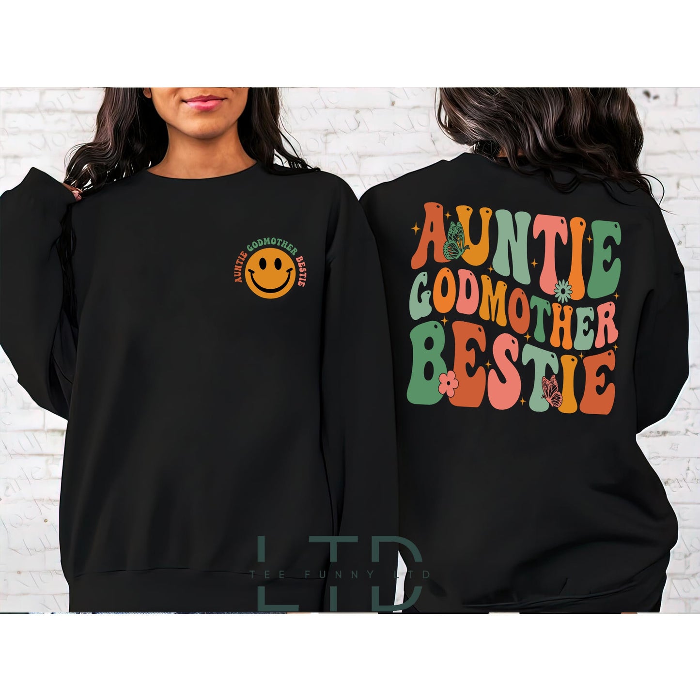 Auntie Godmother Bestie Shirt, Auntie Shirt, God mama Shirt, Aunt God Mother Gift, Funny Godparent Sweatshirt, Aunt Gift, Godmother Gifts