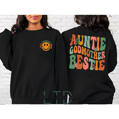 Auntie Godmother Bestie Shirt, Auntie Shirt, God mama Shirt, Aunt God Mother Gift, Funny Godparent Sweatshirt, Aunt Gift, Godmother Gifts