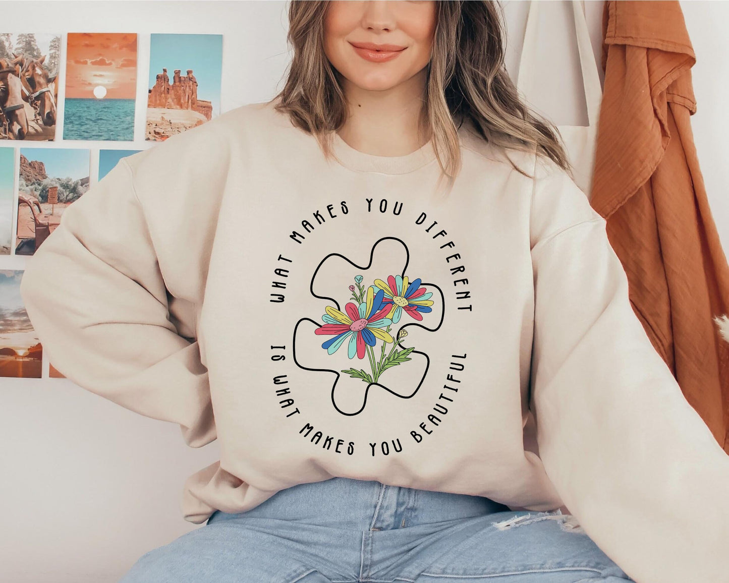 Autism Awareness Sweatshirt, What Makes You Different Is What Makes You Beautiful Tee, Autism Teacher Shirt,Autism Tee, Autism Women Shirt