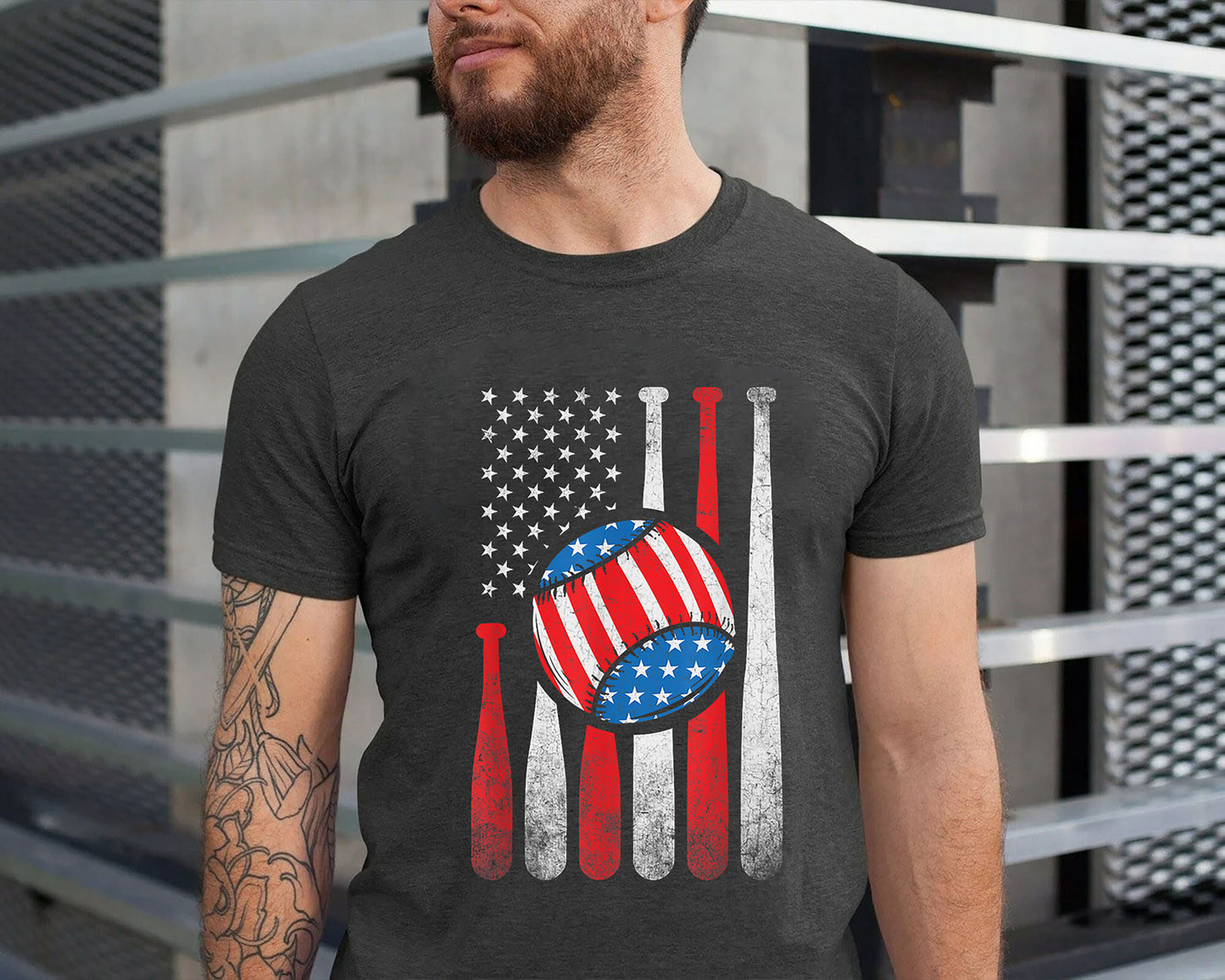 American Flag Baseball Shirt, 4th of July Shirt, USA Flag Baseball Gave, Patriotic Baseball Graphic Tee