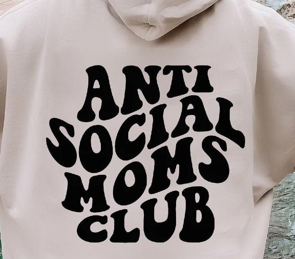 Anti Social Moms Club Hoodie Shirt, Cute Retro Shirt for Moms, Overstimulated Moms Club, New Mom Gift, Trendy Shirt