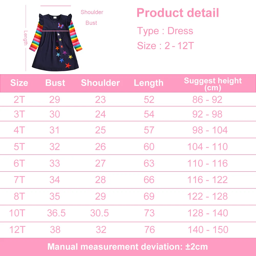 Girl Casual Dress Kids Cotton Dresses Long Sleeve Straight Dress for Spring Autumn Kids Cartoon Costumes Children Clothing