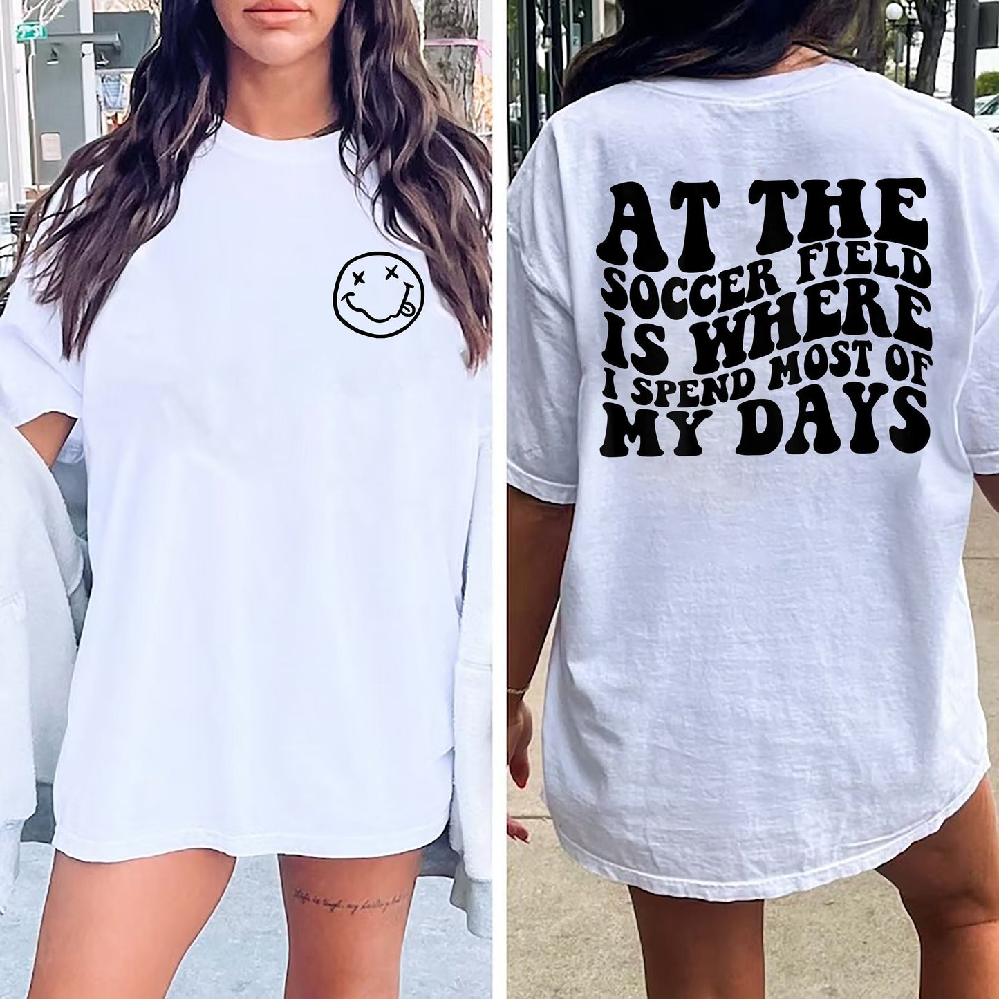 At The Ball Field Is where I Spend Most Of My Days Shirt, Baseball Shirt, Basketball Smiley Included Front and Back, Basketball Mama Shirt