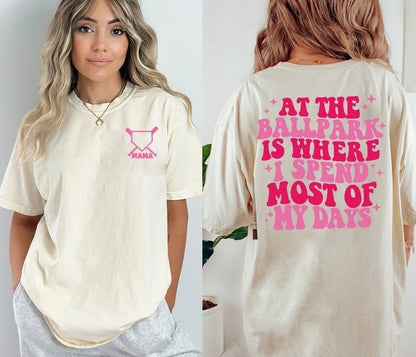 At The Ballpark Is Where I Spend Most Of My Days Shirt, Baseball Shirt, Baseball Mom Shirt, Funny Sport Shirt, Baseball Season Tee gift