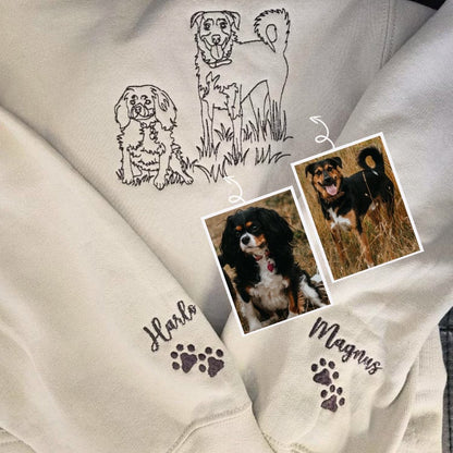 Australian Shepherd Sweatshirt or Hoodie, Custom Embroidered Gift from Photo Name