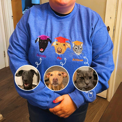 Australian Shepherd Sweatshirt or Hoodie, Custom Embroidered Gift from Photo Name