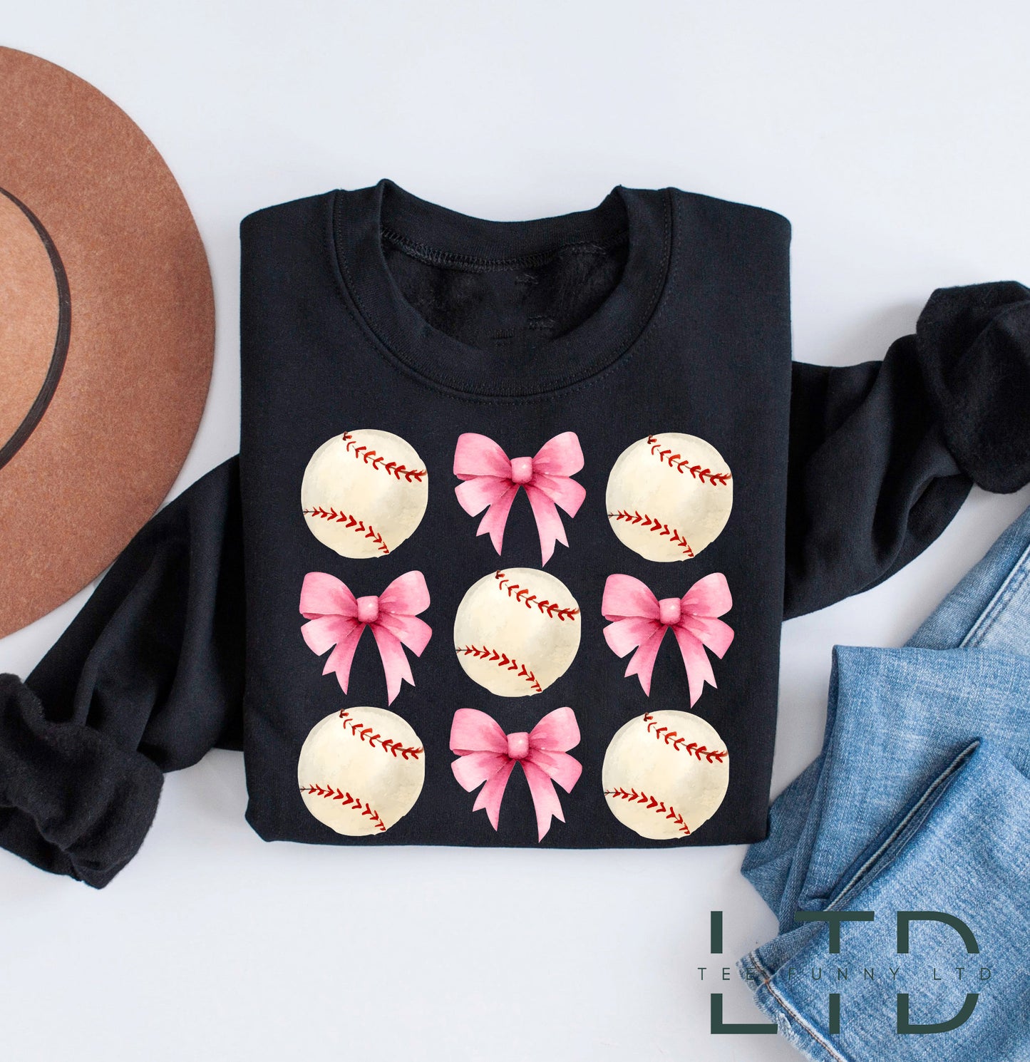 Baseball Coquette Bow Sweatshirt, Cute Baseball Crewneck, Baseball Sweatshirt, Baseball Sweatshirt For Mom, Baseball Outfit, Baseball Gift