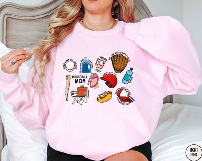 Baseball Mom Sweatshirt, Baseball Mama Shirt, Baseball Shirt For Women, Sports Mom Sweater, Game Day Crewneck Shirt, Cool Mom Hoodie
