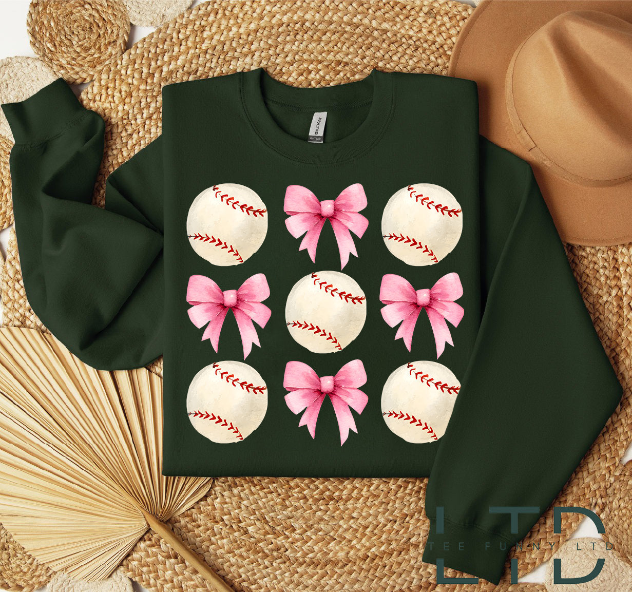 Baseball Coquette Bow Sweatshirt, Cute Baseball Crewneck, Baseball Sweatshirt, Baseball Sweatshirt For Mom, Baseball Outfit, Baseball Gift