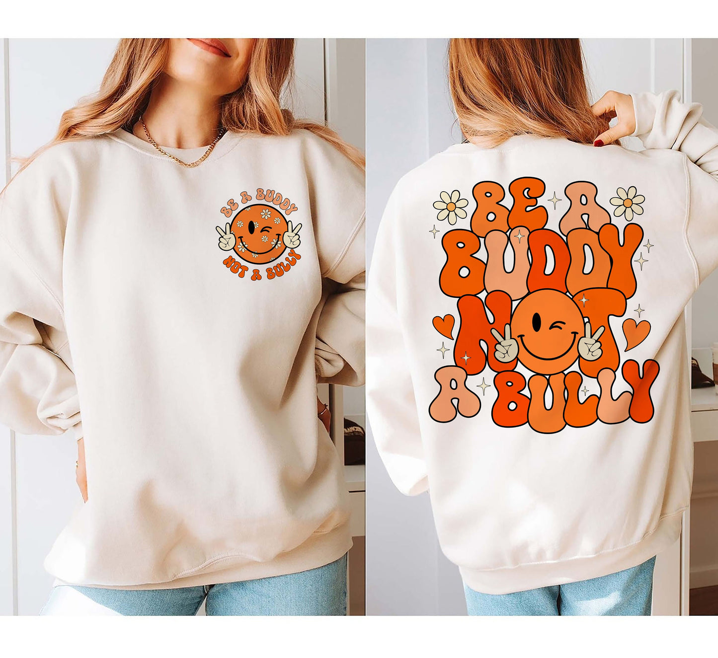 Be A Buddy Not A Bully Shirt, Anti Bullying Shirt, Retro Unity Day Shirt, Orange Shirt, Teacher Gift, Anti Bully Shirt, Bully Awareness Gift