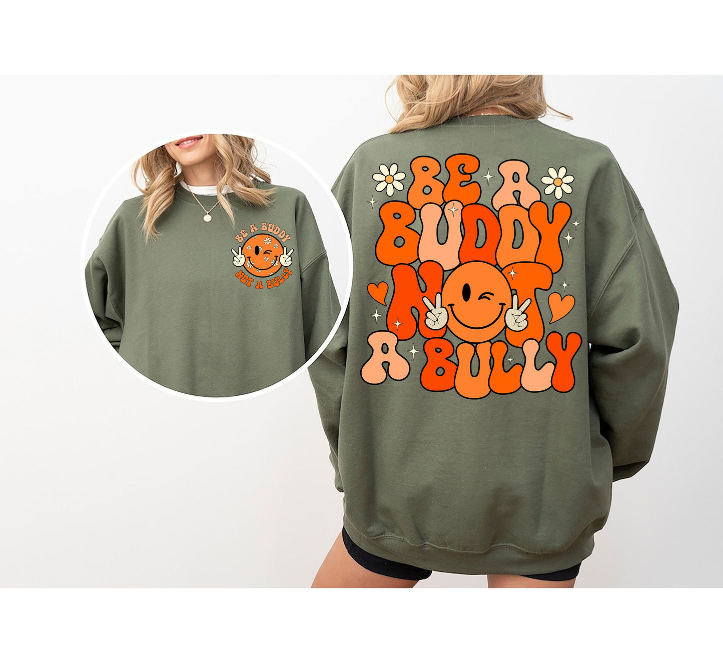 Be A Buddy Not A Bully Shirt, Anti Bullying Shirt, Retro Unity Day Shirt, Orange Shirt, Teacher Gift, Anti Bully Shirt, Bully Awareness Gift