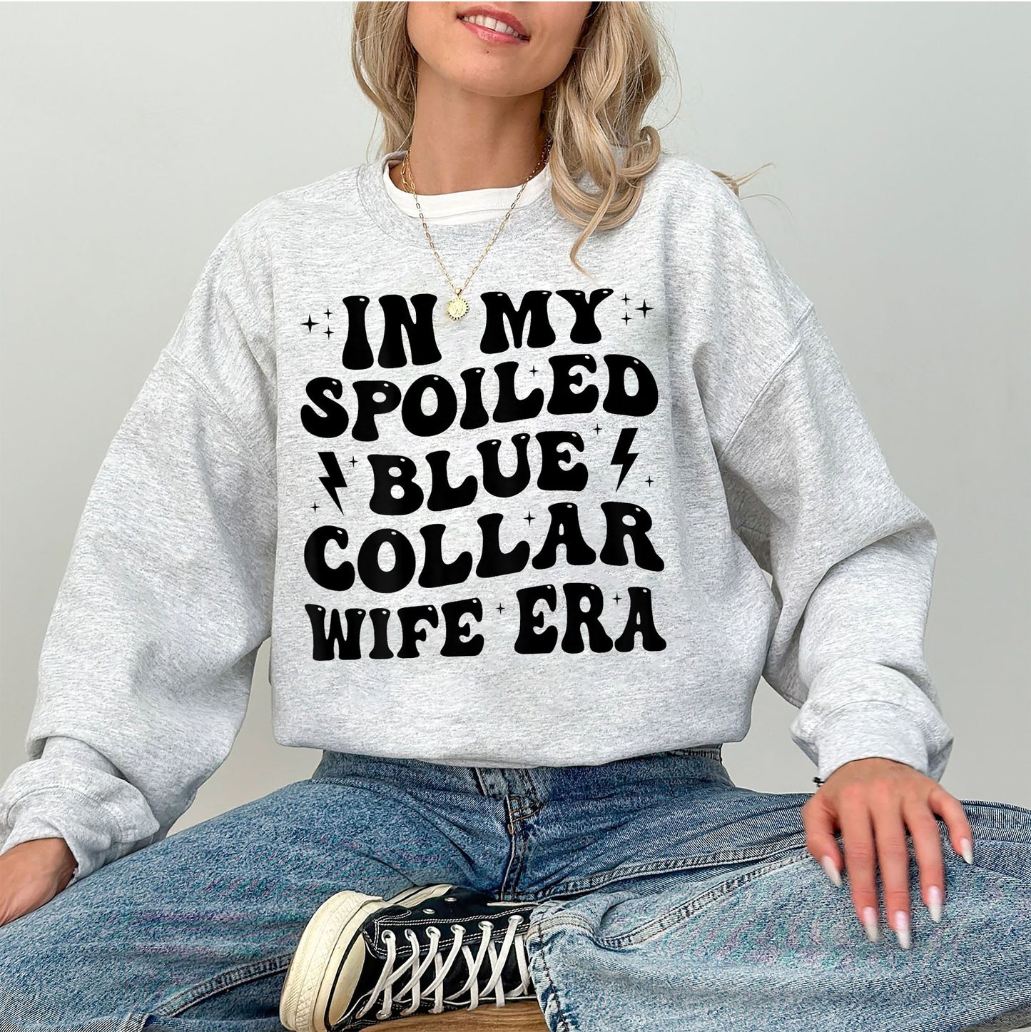 Blue Collar Wives Club Sweatshirt, Wives Tee, Spoiled Wife Shirt, Collar Wife Tee, Blue Collar Tee, In My Spoiled Blue Collar Wife Era Shirt