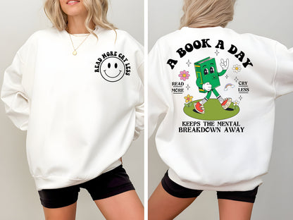 Book Club Comfort Colors Shirt, Book Lover Sweatshirt, Reading Book, Bookworm Gift,Bookish Shirt,A Book A Day Keep The Mental Breakdown Away