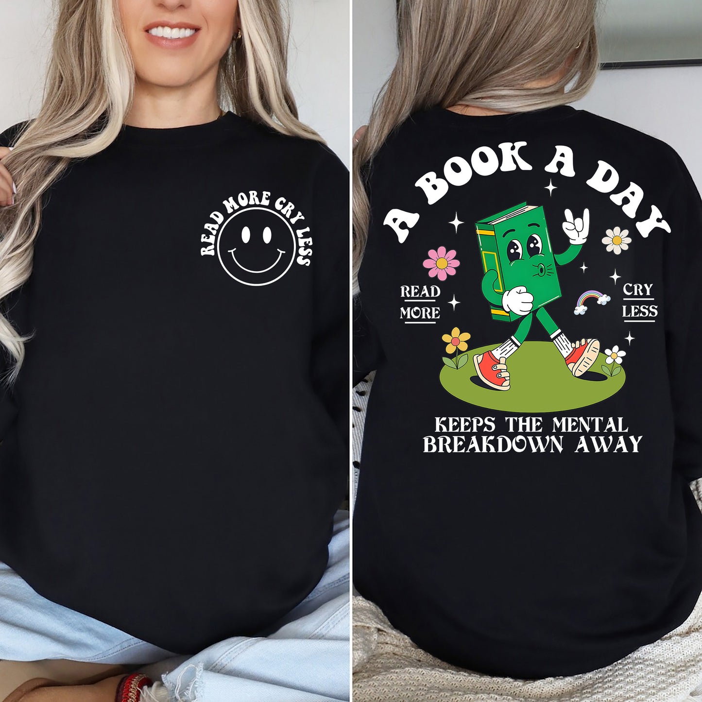 Book Club Comfort Colors Shirt, Book Lover Sweatshirt, Reading Book, Bookworm Gift,Bookish Shirt,A Book A Day Keep The Mental Breakdown Away