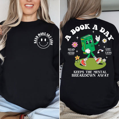 Book Club Comfort Colors Shirt, Book Lover Sweatshirt, Reading Book, Bookworm Gift,Bookish Shirt,A Book A Day Keep The Mental Breakdown Away