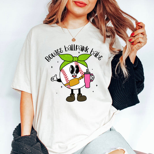 Boujee Ballpark Babe Shirt, Faux Glitter Baseball Mama Tumbler Inspired Belt Bag Shirt, Sports Mama Tee