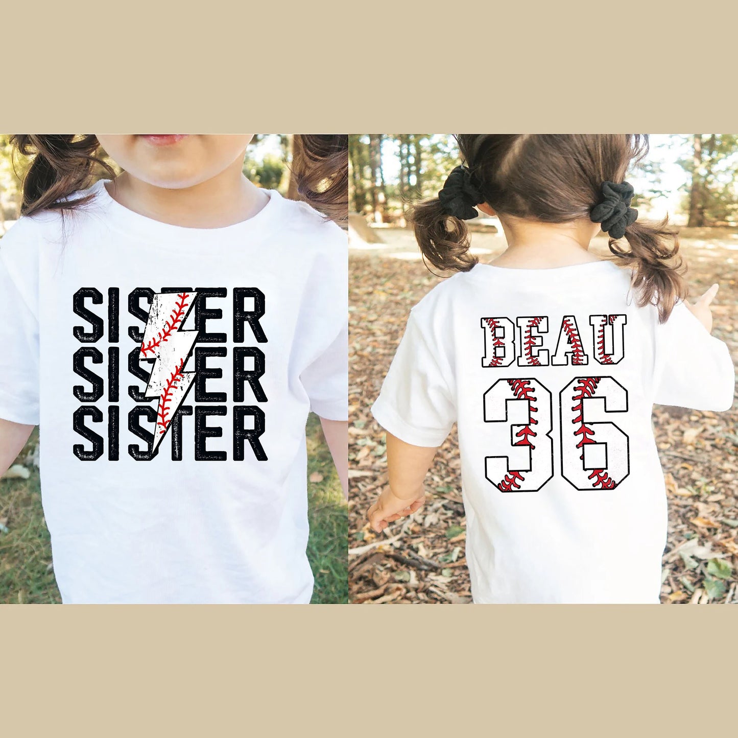 Baseball børneskjorte, brugerdefineret baseball søster skjorte, lille børn søster baseball, storebror baseball skjorte, toddler pige baseball søskende t-shirt