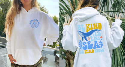 Be Kind To The Sea Hoodie, Summer Holiday Hoodie, Beach Vacation Sweatshirt, Coconut Girl Aesthetic, Ocean Beach Surf T-Shirt, Trendy Shirt