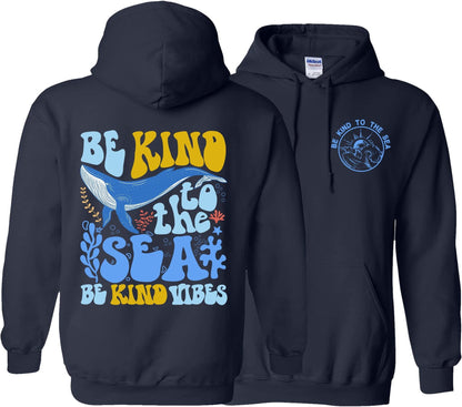 Be Kind To The Sea Hoodie, Summer Holiday Hoodie, Beach Vacation Sweatshirt, Coconut Girl Aesthetic, Ocean Beach Surf T-Shirt, Trendy Shirt
