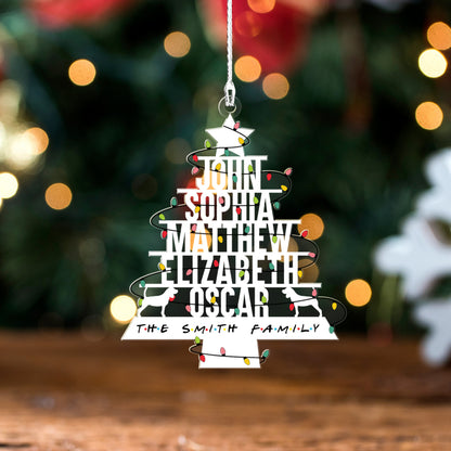 Personalized Family With Beagle Dog Ornament Christmas, Christmas Tree Ornament , Personalied Family Christmas Tree, Christmas For Family