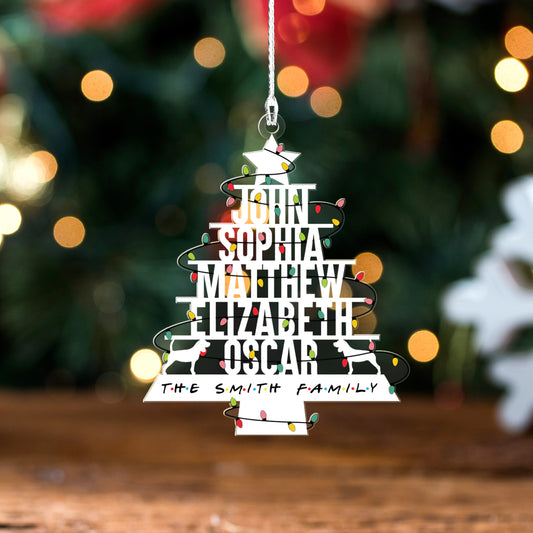 Personalized Family With Beagle Dog Ornament Christmas, Christmas Tree Ornament , Personalied Family Christmas Tree, Christmas For Family