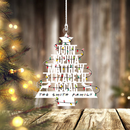Personalized Family With Beagle Dog Ornament Christmas, Christmas Tree Ornament , Personalied Family Christmas Tree, Christmas For Family