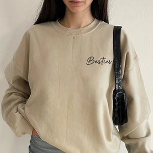 Besties Sweatshirt Hoodie - Embroidered Gift for Best Friend