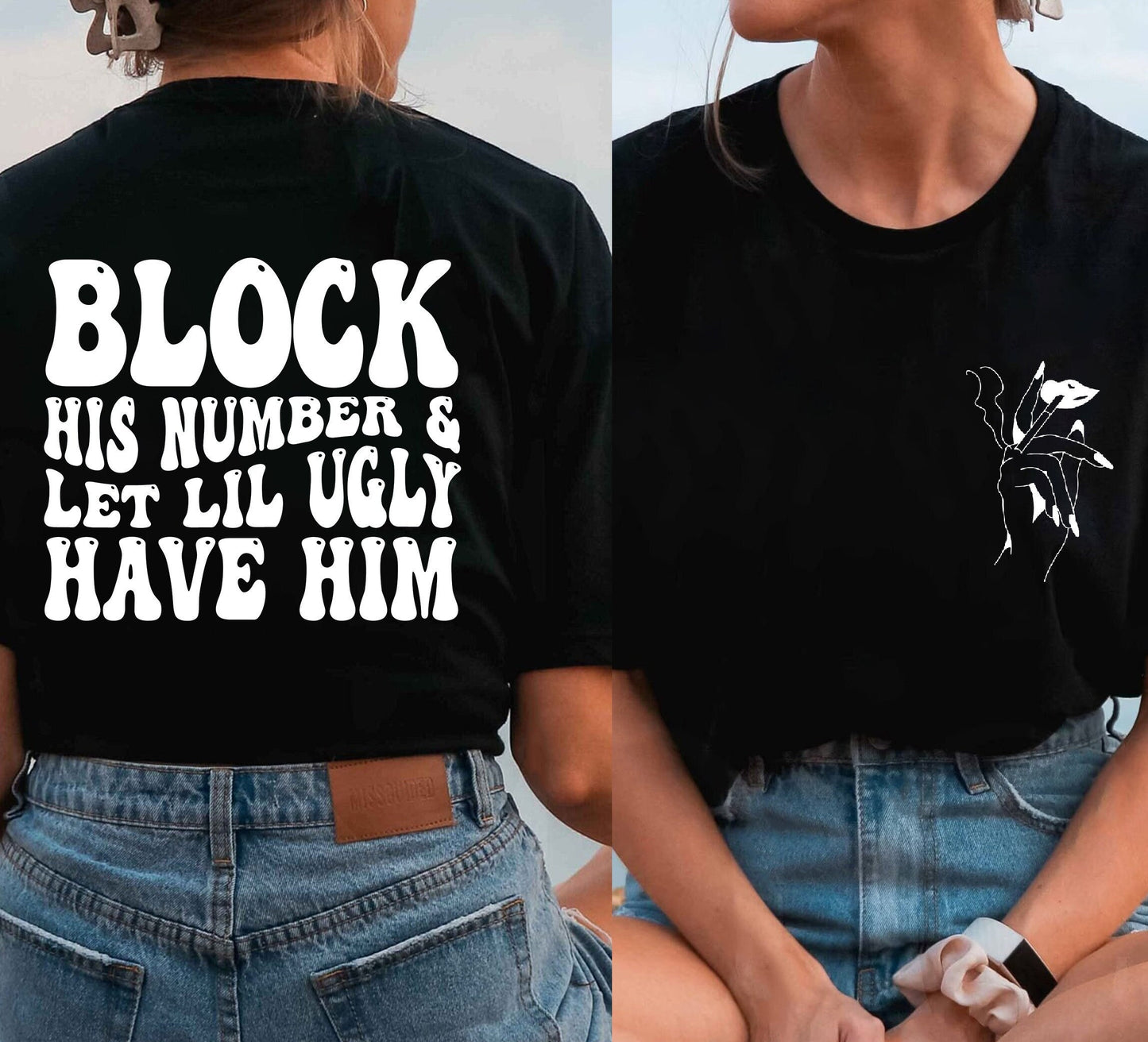 Bloc a Uimhir Agus Bíodh T-léine ag Lil Gránna dó, Bloc a Léine Uimhreacha, Tee Breakup, Trendy, Léine Coitianta, T-léine Neamhspleách
