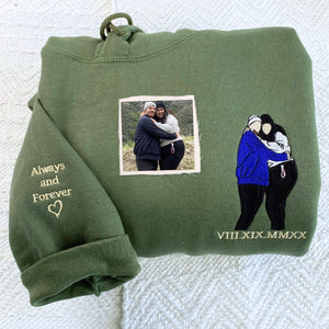 Boyfriend Girlfriend Matching Hoodies or Sweatshirts, Personalized Embroidered Engagement Gifts