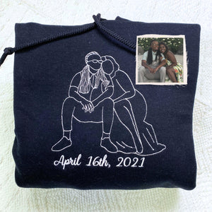 Boyfriend Girlfriend Matching Hoodies or Sweatshirts, Personalized Embroidered Engagement Gifts