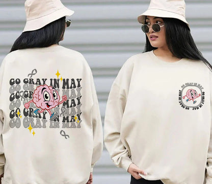 Brain Tumor Awareness Sweatshirt, Nurse Brain T-shirt, Brain Mental Health, Mental Health Shirt With Brain, Gifts For Brain Cancer Patients