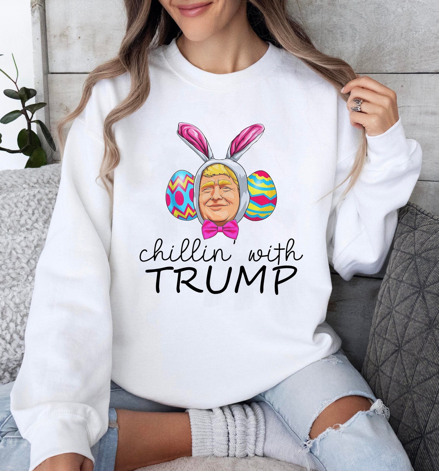 Chillin' With Trump Shirt, Easter Tee, Chillin' With My Peeps Shirt, Easter Day Shirt, Bunny Trump Shirt, Trump Easter T-shirt, Funny Trump 1
