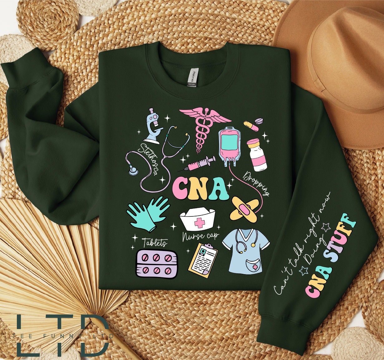 CNA Life Shirt, Cna Gifts, Canâ€™t Talk Right Now Doing Cna Stuff Sleeve, Cna Graduation Sweatshirt, Cna Tee, Nurse Gifts, Nurse Sweater