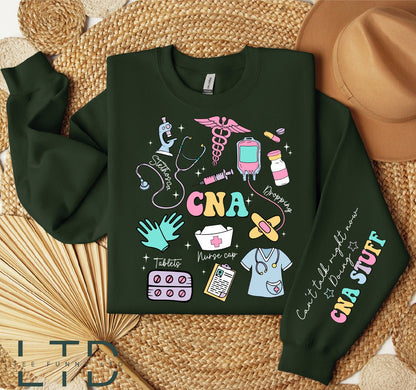 CNA Life Shirt, Cna Gifts, Canâ€™t Talk Right Now Doing Cna Stuff Sleeve, Cna Graduation Sweatshirt, Cna Tee, Nurse Gifts, Nurse Sweater