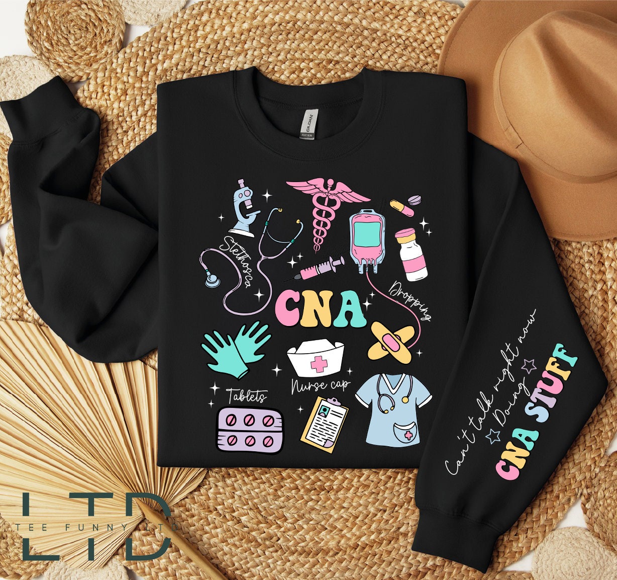CNA Life Shirt, Cna Gifts, Canâ€™t Talk Right Now Doing Cna Stuff Sleeve, Cna Graduation Sweatshirt, Cna Tee, Nurse Gifts, Nurse Sweater