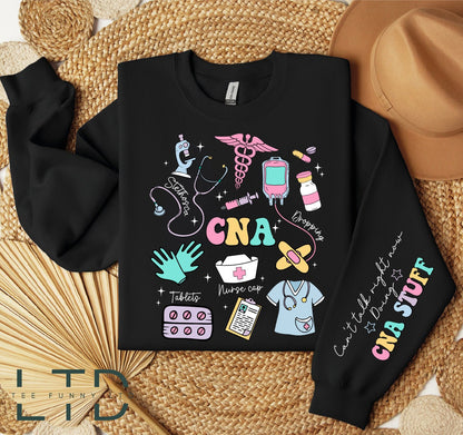 CNA Life Shirt, Cna Gifts, Canâ€™t Talk Right Now Doing Cna Stuff Sleeve, Cna Graduation Sweatshirt, Cna Tee, Nurse Gifts, Nurse Sweater