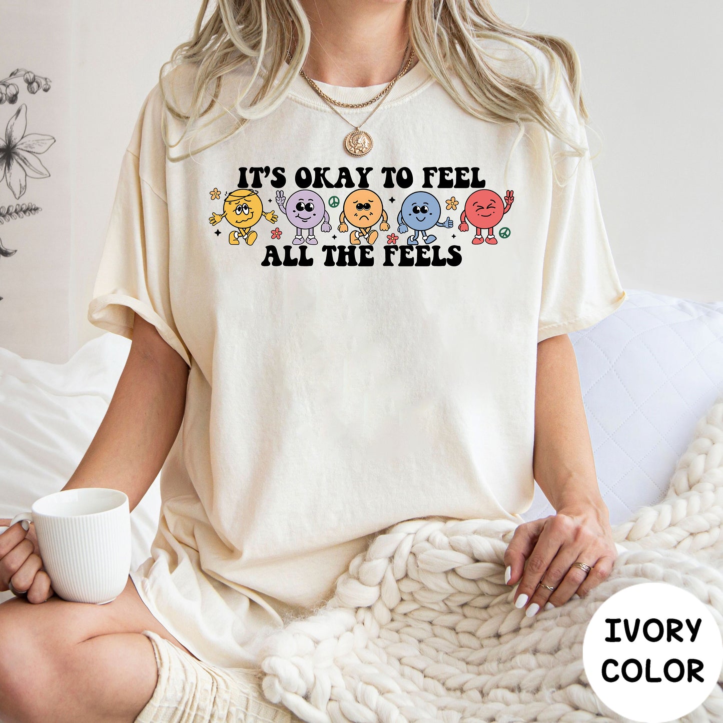 Comfort Colors It's Okay To Feel All The Feels, Mental Health sweatshirt, Inclusion Shirt, Speech Therapy Shirt, Para Hoodie, Girl Boy shirt