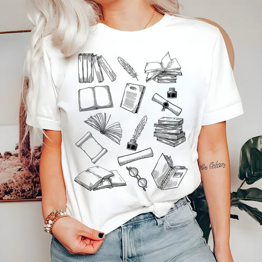 Comfort Colors Bookish Shirt,Simple Minimalist Book Lover Sweatshirt,Light Dark Academia,Reading Lover Book Worm BookTok, For Teacher Her
