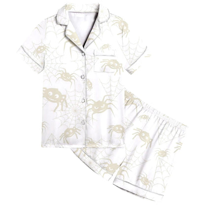 Toddler Baby Girl Halloween Pajama Short Sleeve Cute Pumpkin Print Pajamas Shorts, 2Pcs Halloween Pajamas Set Fall Sleepwear