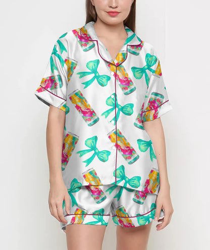 Coquette Alani Pajamas Satin Set, Energy Drink Shirt, Mother's Day Gift, Birthday Gift,Pjs For Women, Bridesmaid Gifts, Party