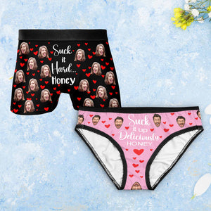 His Her Since Couples Anniversary Valentines - Personalized Photo Couple Matching Underwear - Wedding Anniversary, Gifts For Husband Wife