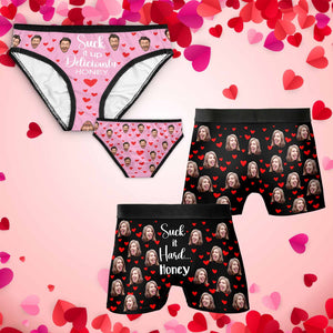 His Her Since Couples Anniversary Valentines - Personalized Photo Couple Matching Underwear - Wedding Anniversary, Gifts For Husband Wife