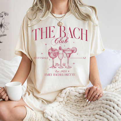 Custom Bachelorette Party Shirts, The Bach Club Bachelorette, Custom Bachelorette Shirts, Personalized Luxury Bachelorette, Social Club Bach