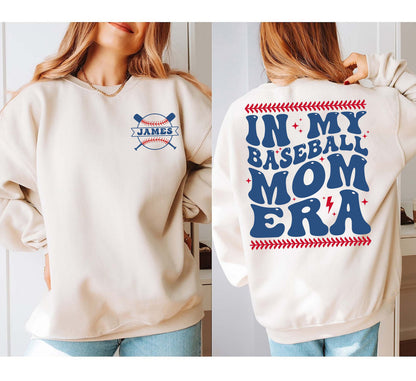 Custom In My Baseball Mom Era Shirt, Baseball Mama TShirt, Mom Era Shirt, Retro Game Day Tee, Mom Life Shirt, Sports Mom Gifts, Team Mom Tee