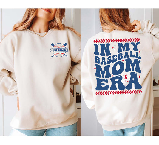 Custom In My Baseball Mom Era Shirt, Baseball Mama TShirt, Mom Era Shirt, Retro Game Day Tee, Mom Life Shirt, Sports Mom Gifts, Team Mom Tee