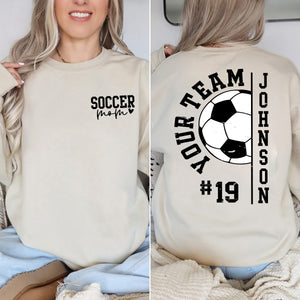 Custom Soccer Shirt, Personalized Soccer Mom Shirt, Game Day Soccer Hoodie, Team Mascot Soccer Sweatshirt, Custom Soccer Ball Shirt gift